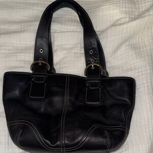 Coach Black Leather Shoulder Bag